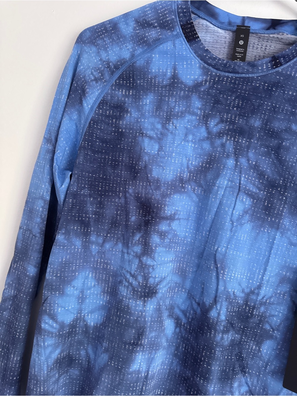 🆕💙 Lululemon Metal Vent Tech Long Sleeve 2.0 Disconnect Marble Dye Blue Nile - Picture 4 of 8